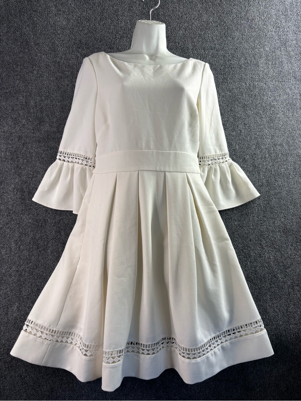 Eliza J Ivory Textured Dress with Clean Silhouette